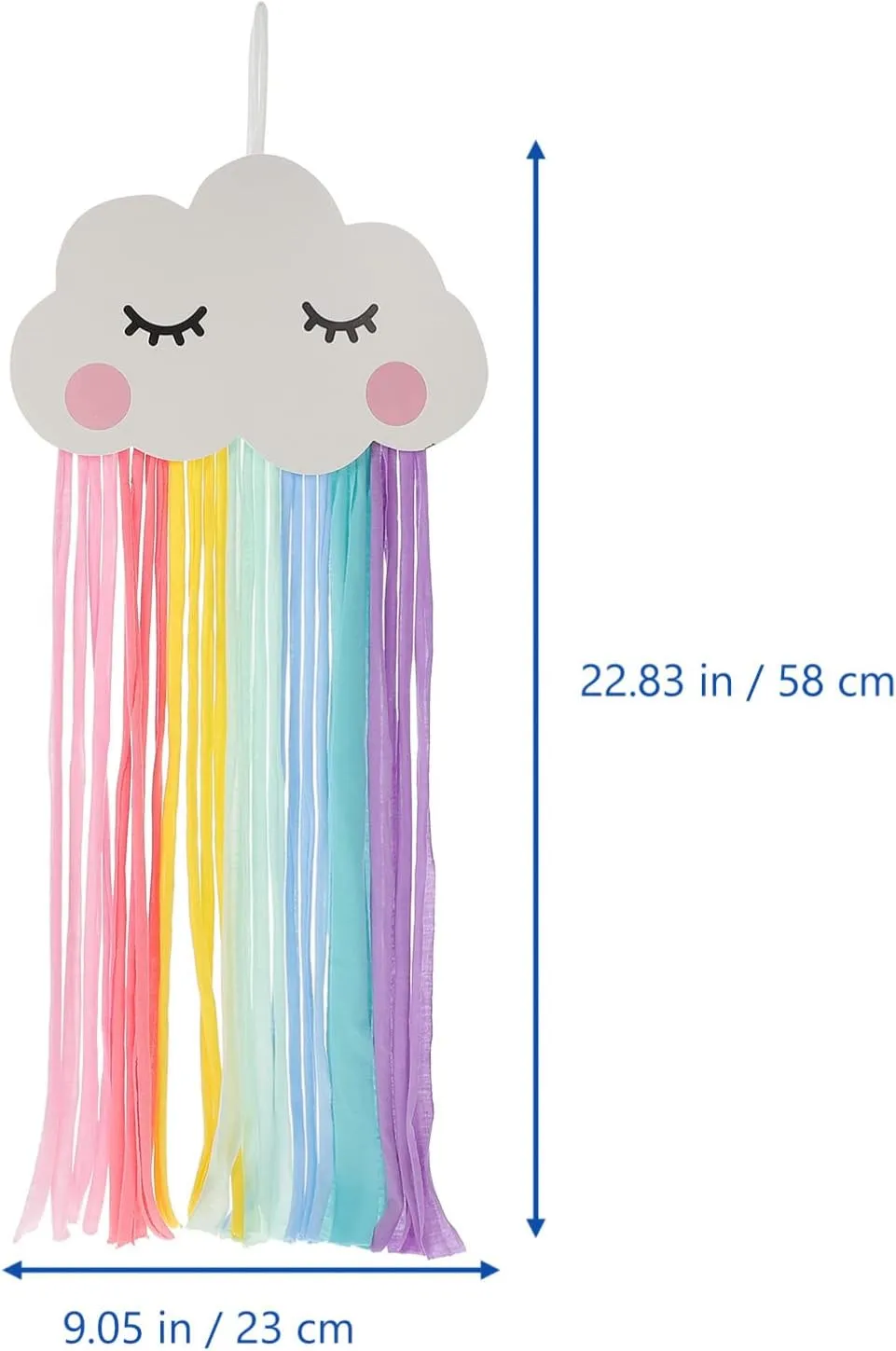 Rainbow Tassel Hair Bows Holder: Rainbow Cloud Hair Clips Holder Bows Hair Pins Storage Organizer Wall Hanging Decor for Little Girls