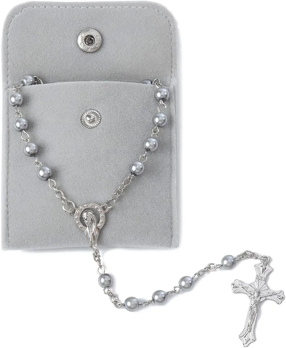 Rosary Beads Catholic for Women - Rosary Necklace Artificial Pearls, Solid Colored Simple Style Rosary Beads, Gifts for Women