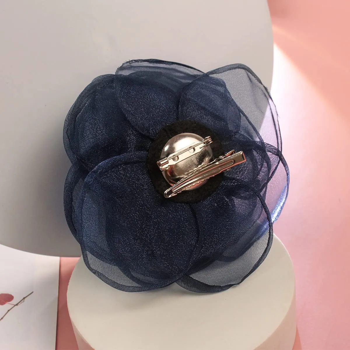 Rose Flower Hairpin Hair Clip Rose Floral Brooches for Women Hair Accessories Wedding (Blue)
