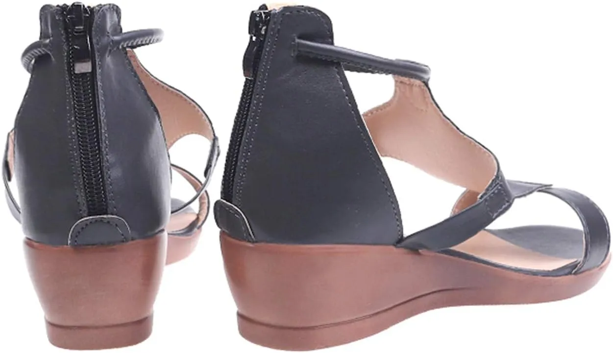Rvidbe Orthopedic Sandals for Women Comfy Orthotic Sandal Anti-Slip Breathable Arch Support Platform Wedge Sandals Shoes
