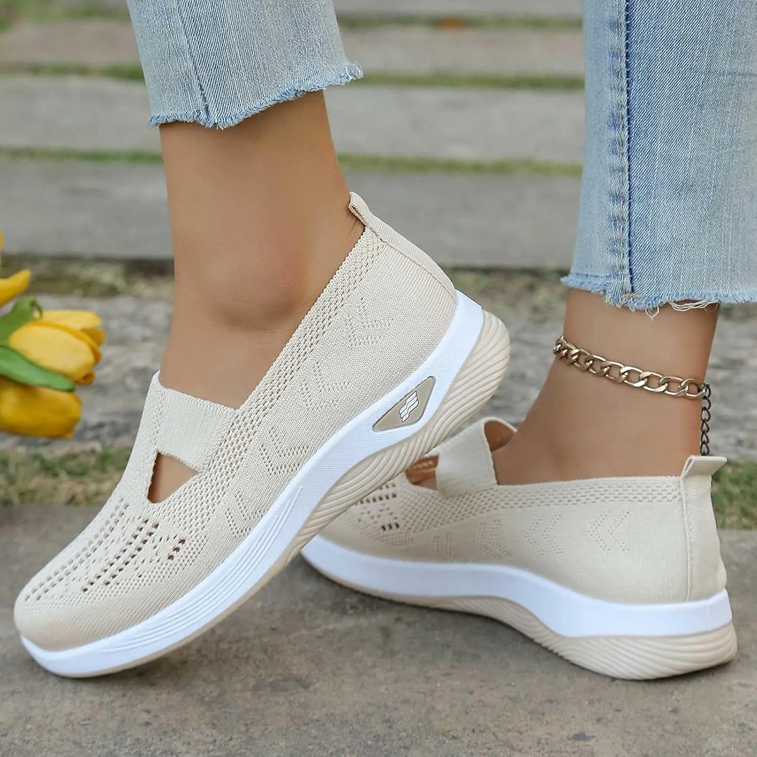 Sandals for Women Orthopedic Breathable Sandals Slip on Arch Support Sandal Memory Foam Sandal Walking Shoes
