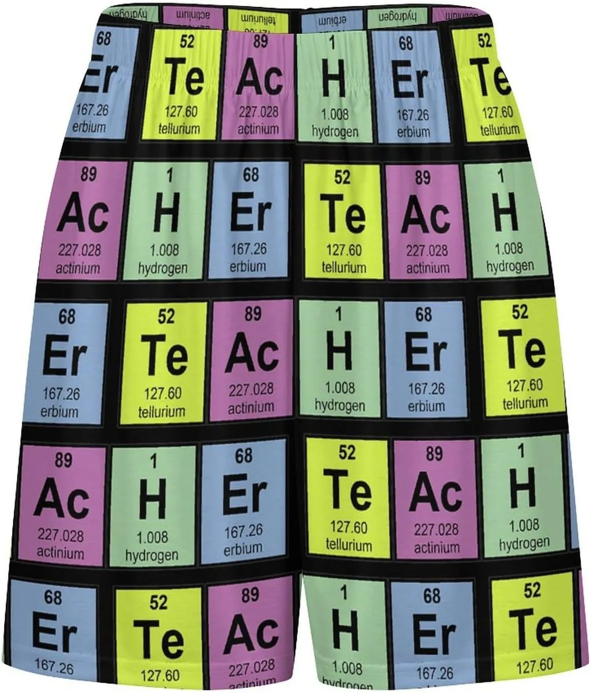 Science Teacher Chemical Elements Men's Satin Pajama Boxer Shorts Silk Feeling Lounge Sleep Underwear