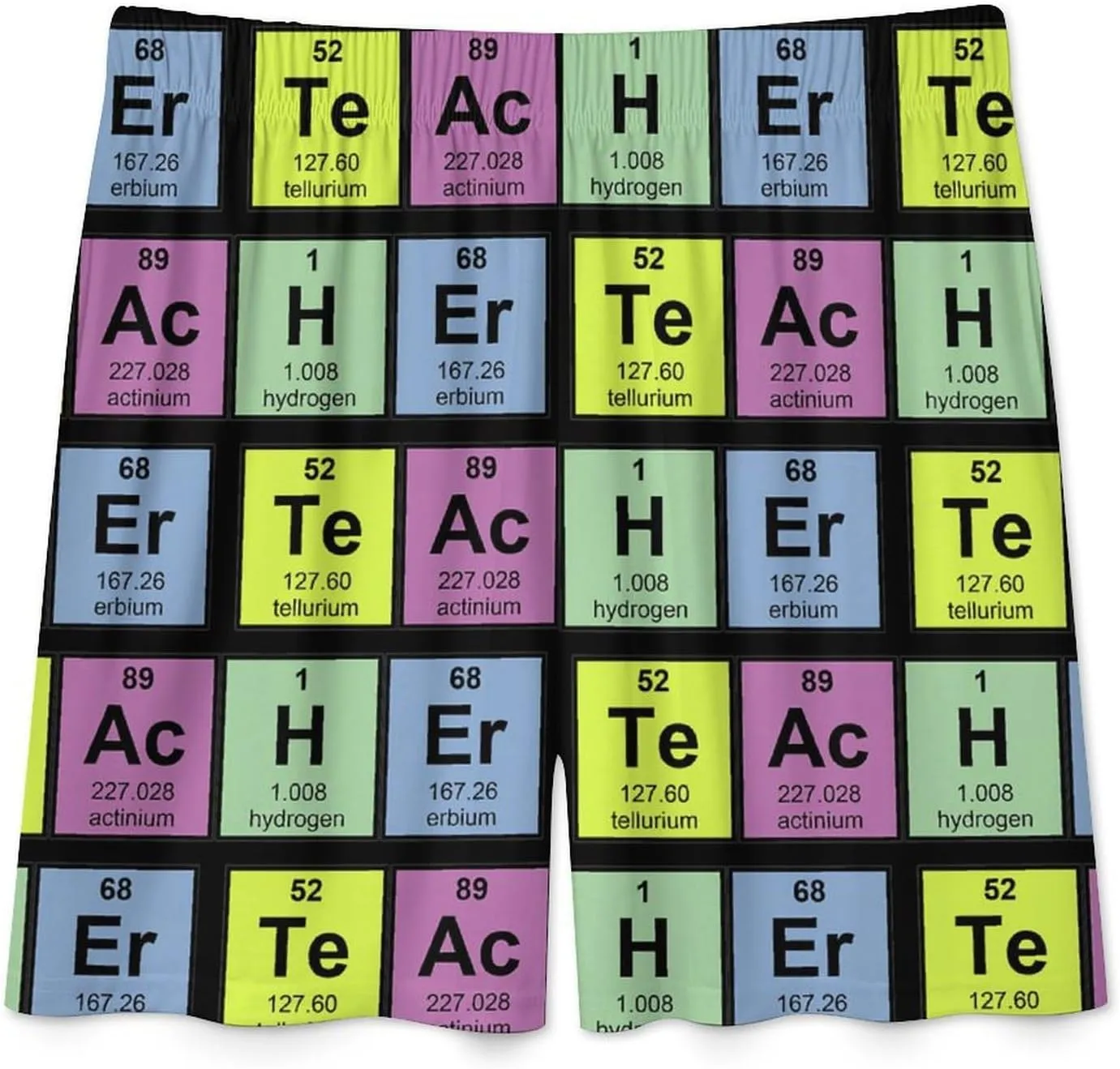 Science Teacher Chemical Elements Men's Satin Pajama Boxer Shorts Silk Feeling Lounge Sleep Underwear