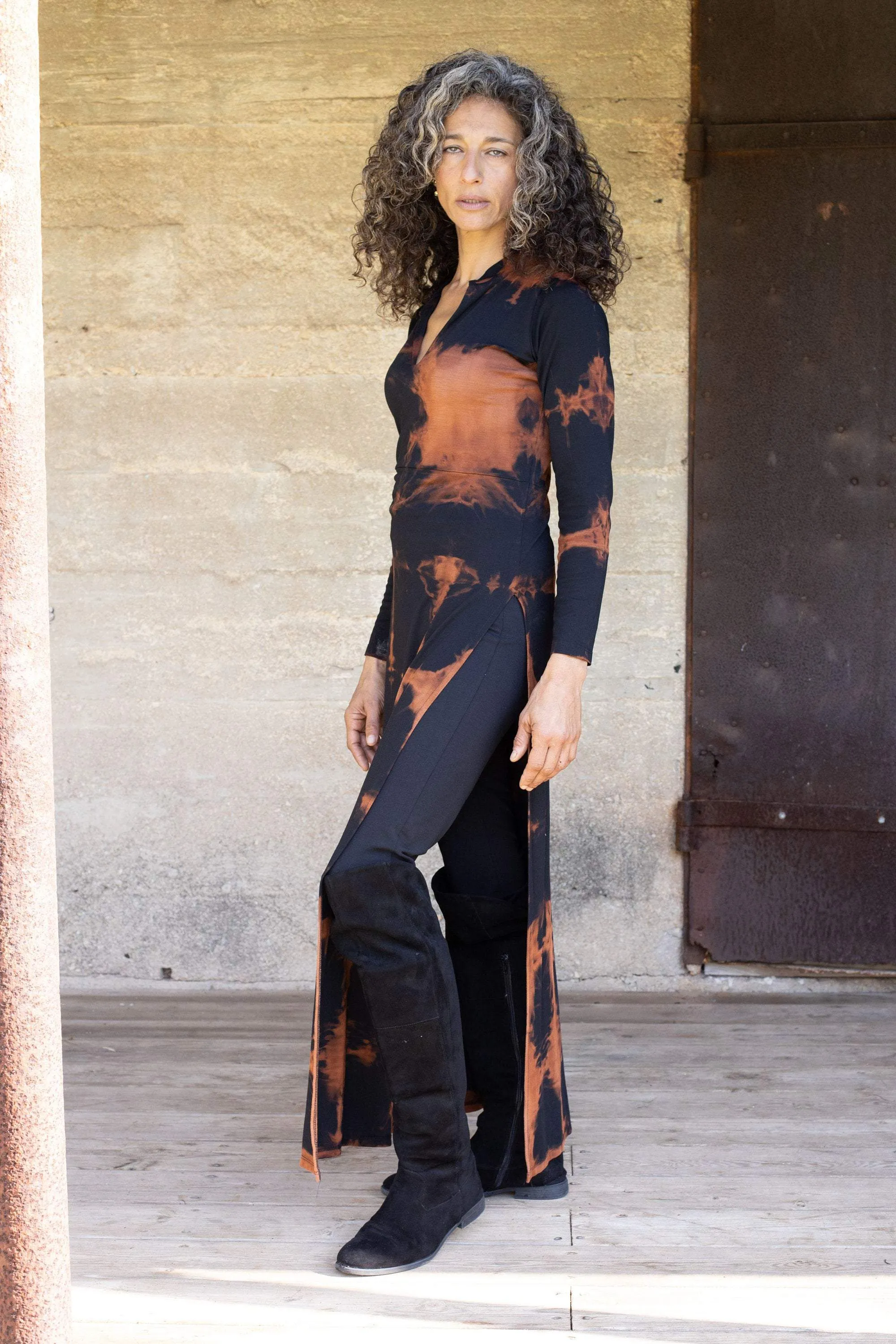 Shibori Handmade Dyed Asian Maxi tunic