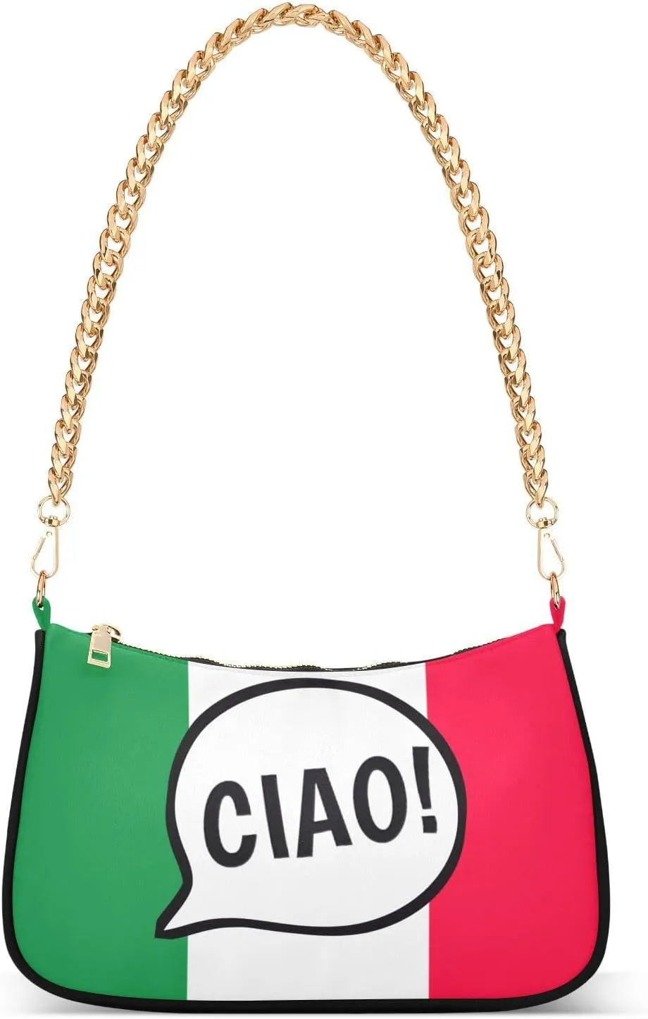 Shoulder Bag for Women Ciao Hello in Italian Hobo Purses Handbags for Women with Chain Strap