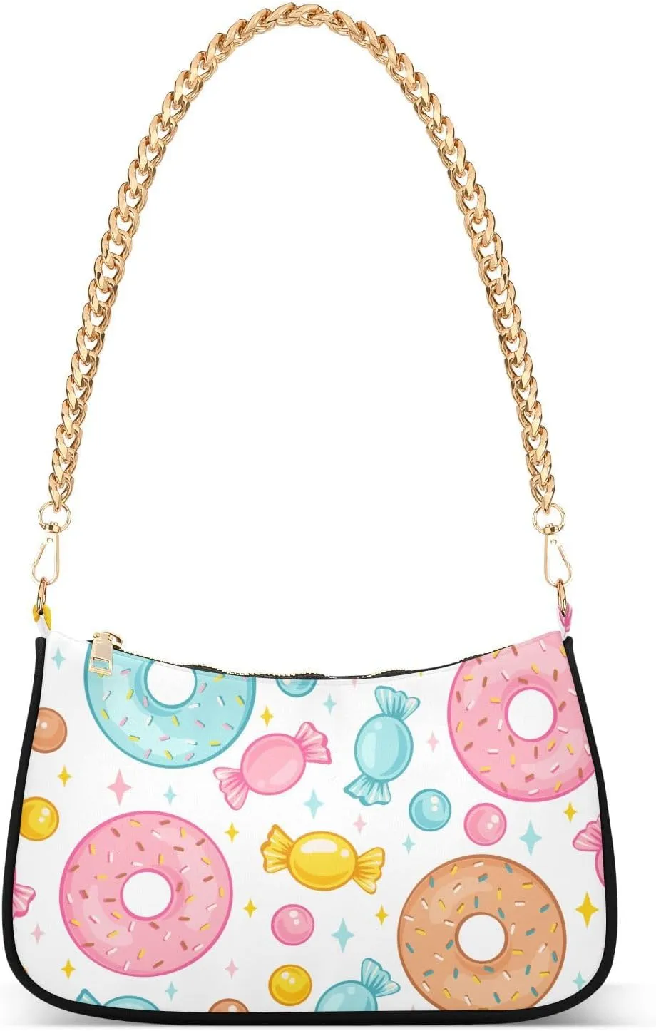 Shoulder Bag for Women Sweet Candy Colored Donuts Hobo Purses Handbags for Women with Chain Strap
