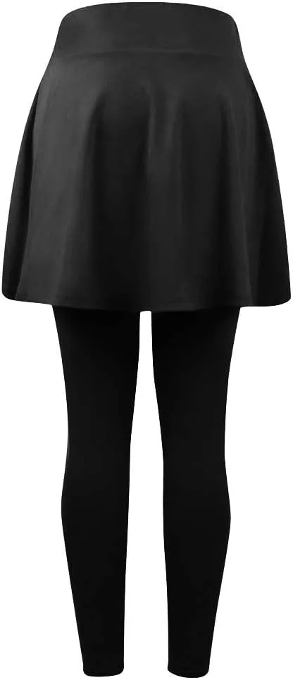 Skirted Legging for Women Tennis Yoga Active Pleated Skort Athletic Ruffle Golf Lightweight Stretch High Waisted Pant