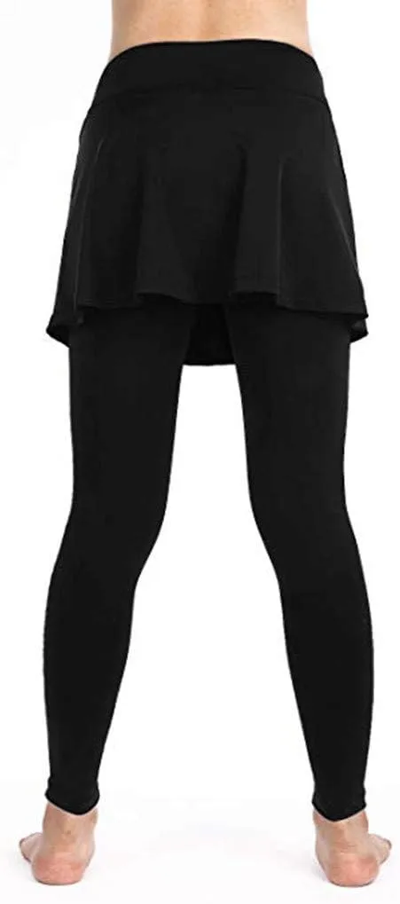 Skirted Legging for Women Tennis Yoga Active Pleated Skort Athletic Ruffle Golf Lightweight Stretch High Waisted Pant