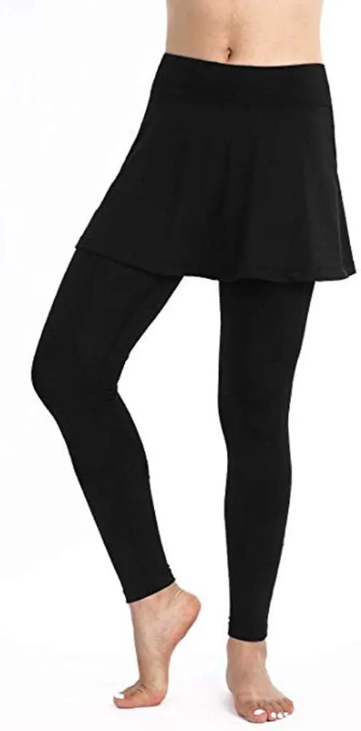 Skirted Legging for Women Tennis Yoga Active Pleated Skort Athletic Ruffle Golf Lightweight Stretch High Waisted Pant
