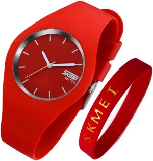 SKMEI Watches for Young Women Lady Sports Silicone Band Waterproof Fashion Casual Simple Quartz Analog Teens Girls Gift Black Wrist Watch