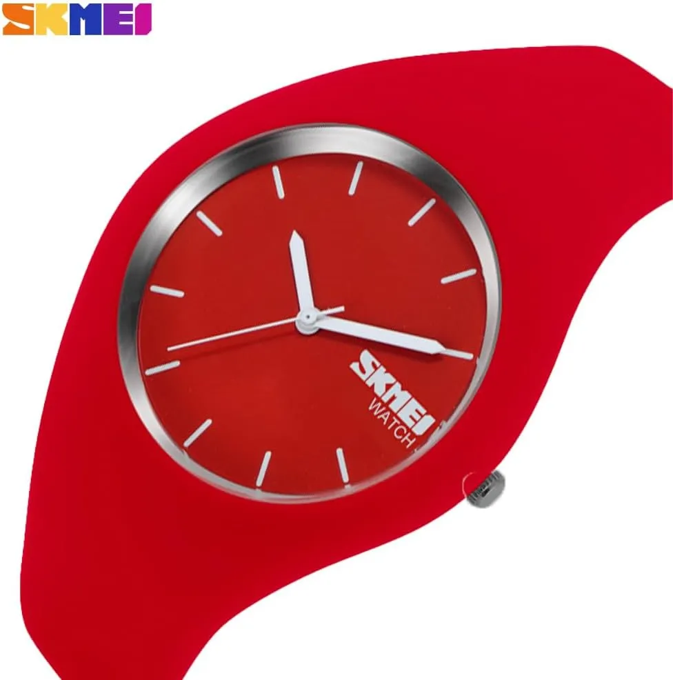 SKMEI Watches for Young Women Lady Sports Silicone Band Waterproof Fashion Casual Simple Quartz Analog Teens Girls Gift Black Wrist Watch