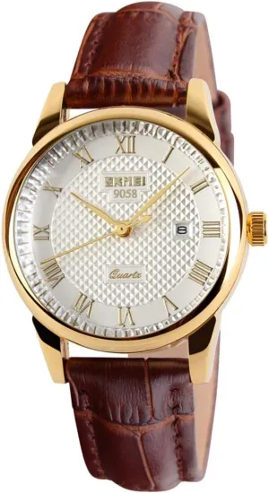 SKMEI Women's Watches for Ladies Female Black Leather Band Waterproof Fashion Casual Simple Dress Quartz Analog Day Date Calendar Business Light Wrist Watch Wife Girls Gifts
