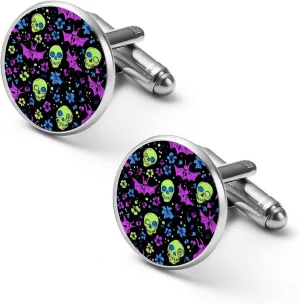 Skulls Bats Flowers Cufflinks for Men Tuxedo Shirt Cuff Links Classic Alloy Shirts Accessories for Business Party Wedding
