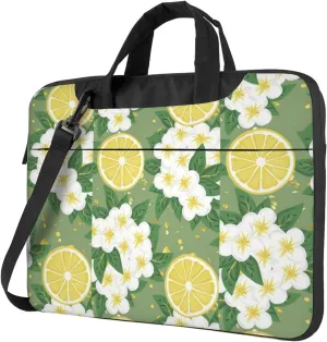 Slim Laptop Shoulder Bag Briefcase Notebook Handbag Computer Carrying Case Fresh Lemon Print 15.6in