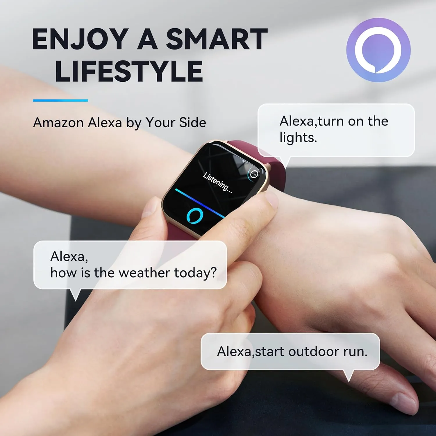 Smart Watch for Women,1.8"Fitness Watch(Answer/Make Call),Alexa Built-in, [24H Heart Rate Sleep Blood Oxygen Monitor],5ATM Waterproof,100 Sports Modes Step Calorie Women Watches for iOS&Android Phones