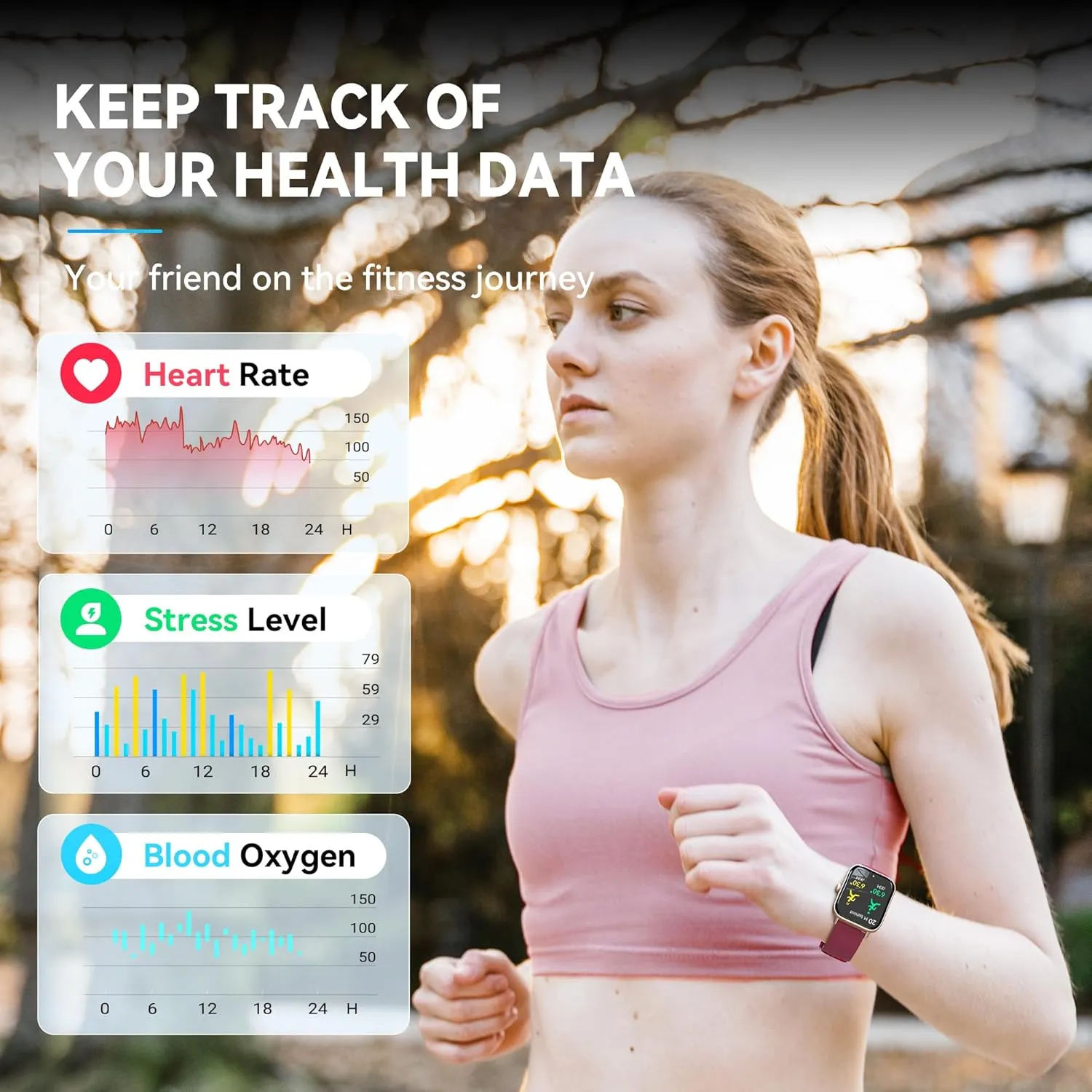 Smart Watch for Women,1.8"Fitness Watch(Answer/Make Call),Alexa Built-in, [24H Heart Rate Sleep Blood Oxygen Monitor],5ATM Waterproof,100 Sports Modes Step Calorie Women Watches for iOS&Android Phones