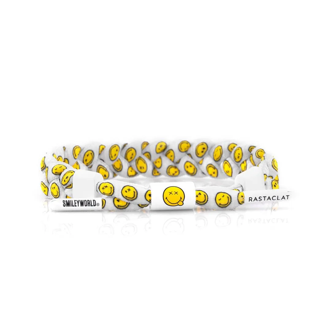 SmileyWorld Printed Braided Bracelet: SmileyWorld White / Medium/Large