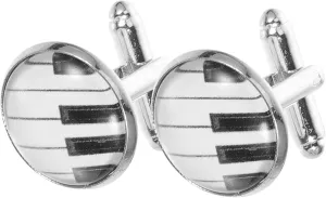 SOIMISS Classic Mens Cufflinks Piano Pattern Cufflinks for Business and Formal Wear