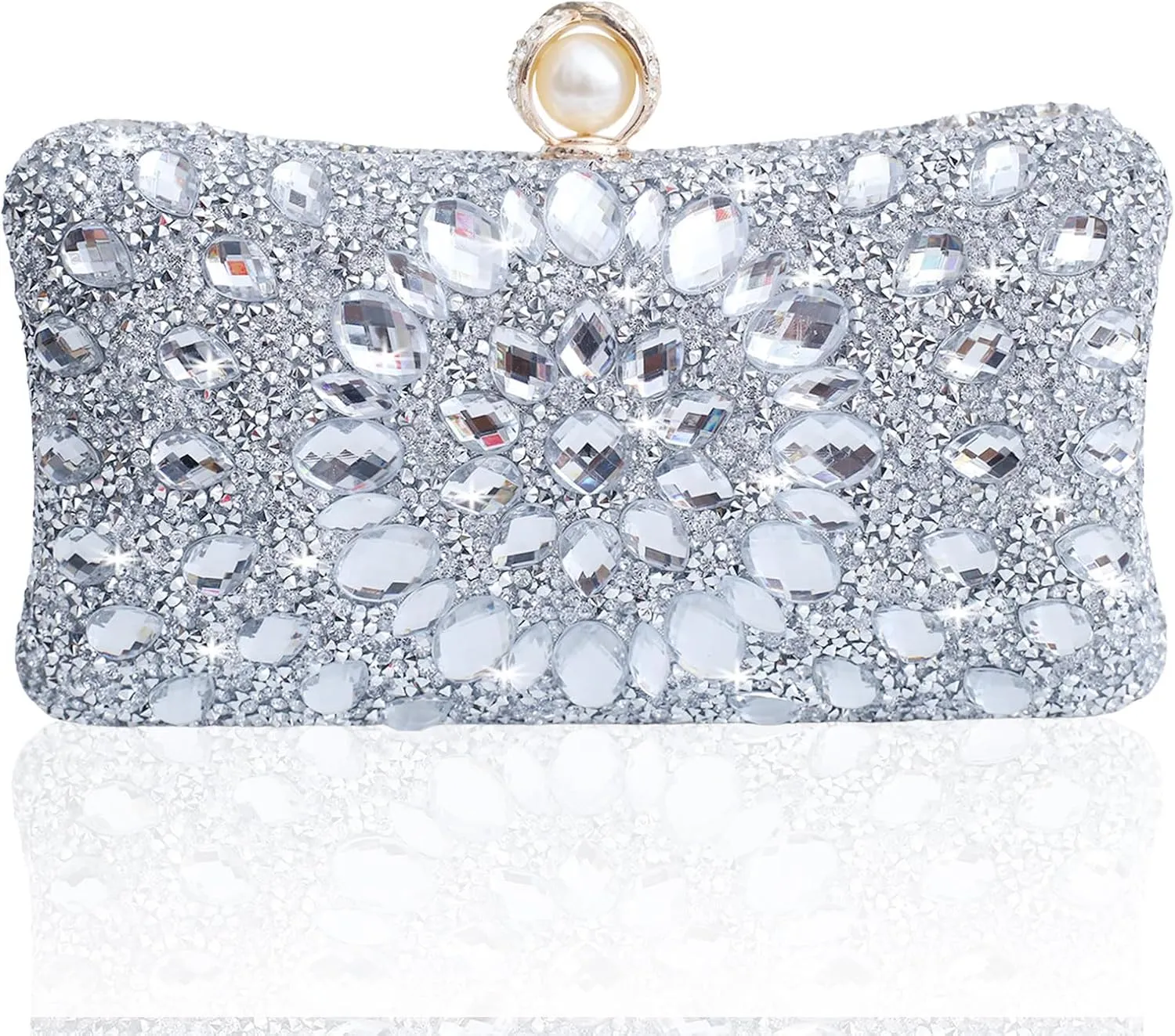 Sparkly Women's Evening Clutch Purses Rhinestone Bag Luxury Handbags For Weddings Formal Prom Party