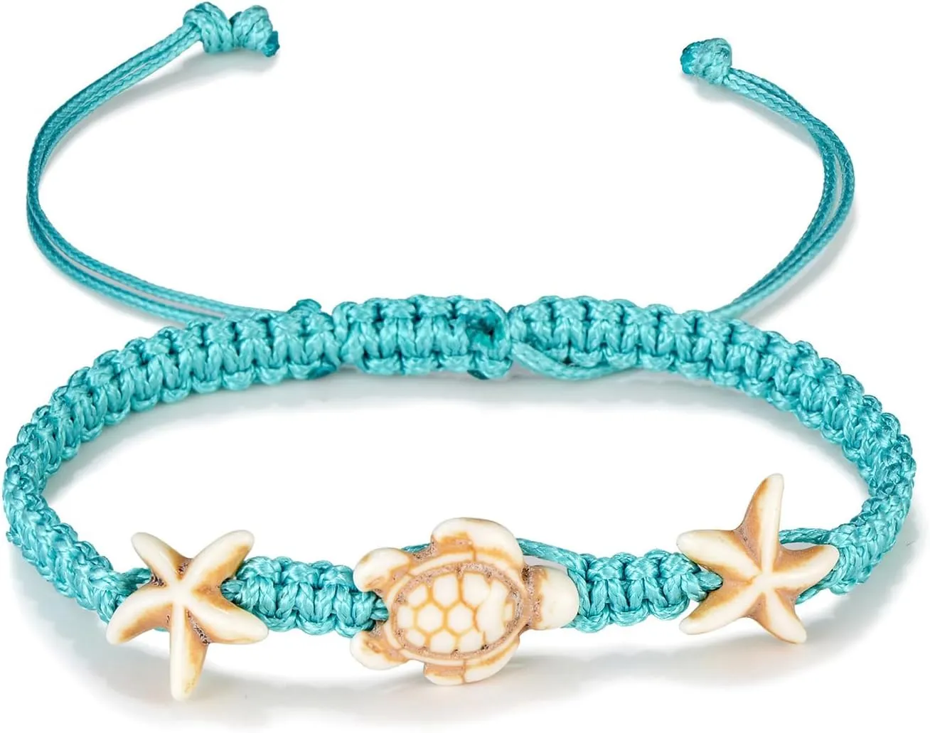 Starfish Anklets for Women Beaded Starfish Turtle Anklet Waterproof Stretch Ankle Bracelets Boho Beach Jewelry Beachy Anklets for Women Waterproof