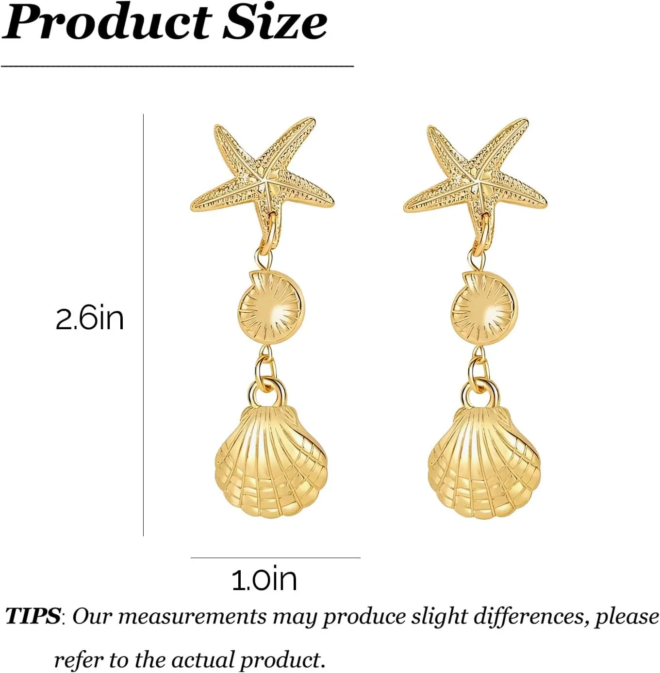 Starfish Earrings for Women Simple Dainty Beach Earrings Summer trendy for Women Beach Jewelry Gifts