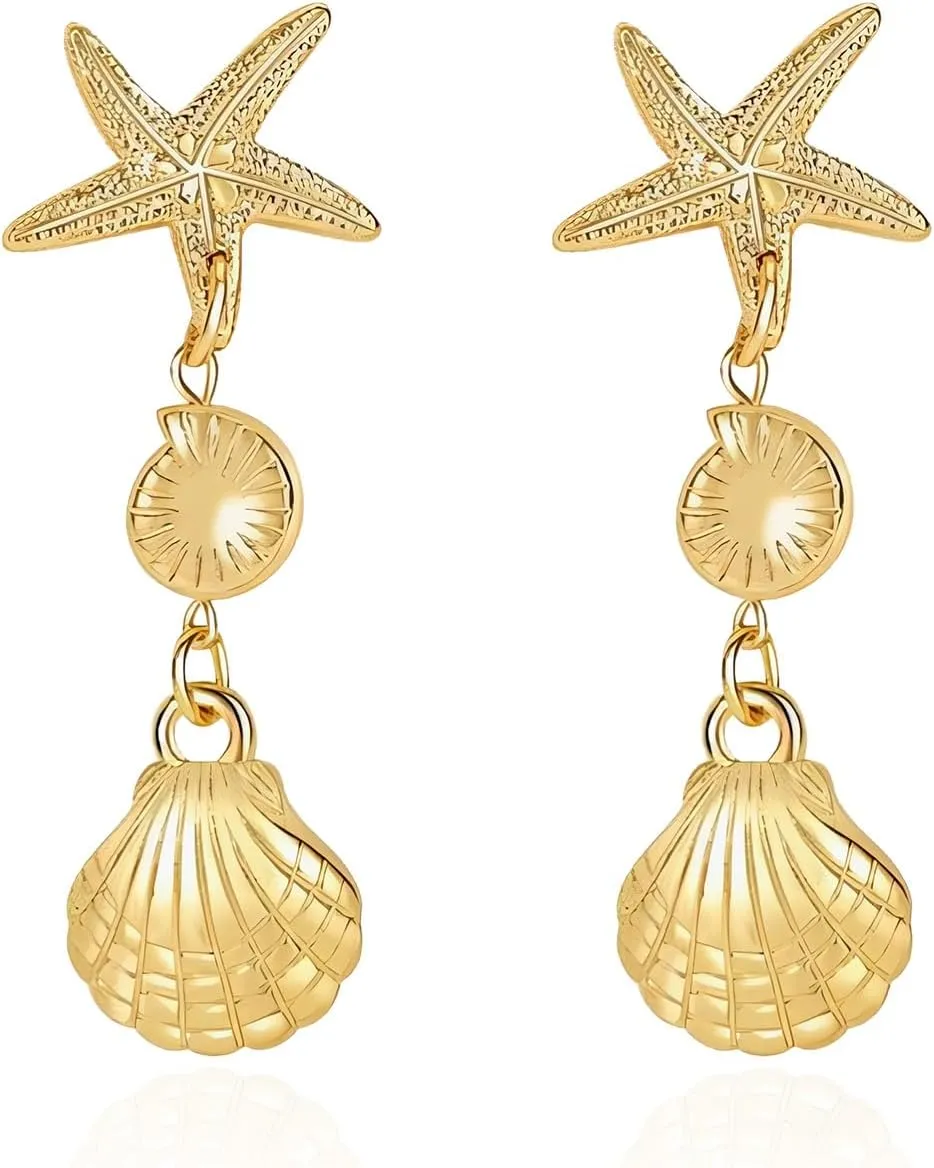 Starfish Earrings for Women Simple Dainty Beach Earrings Summer trendy for Women Beach Jewelry Gifts