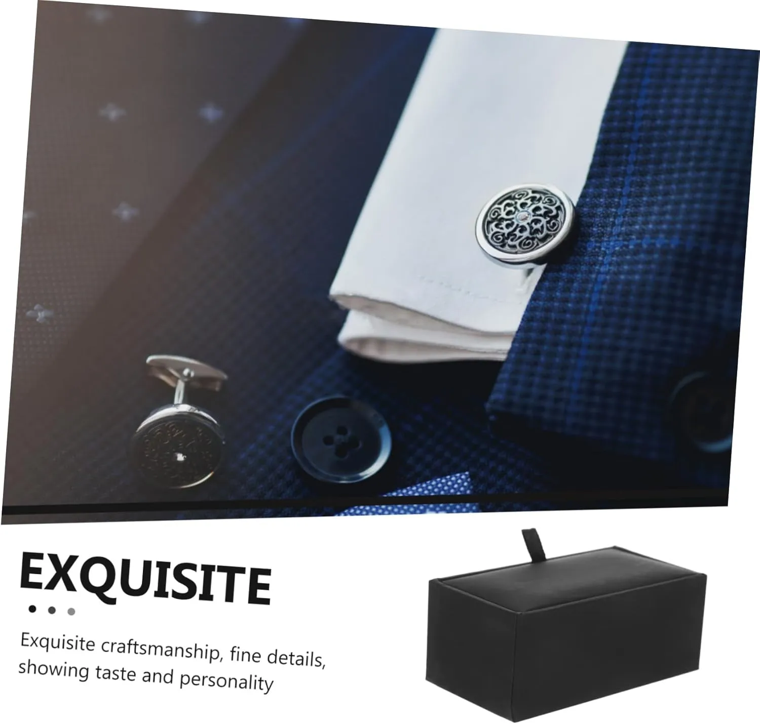 STOBAZA 4pcs Box Leather Jewelry Box Travel Cufflinks Display Case Portable Organizer Cufflinks Storage