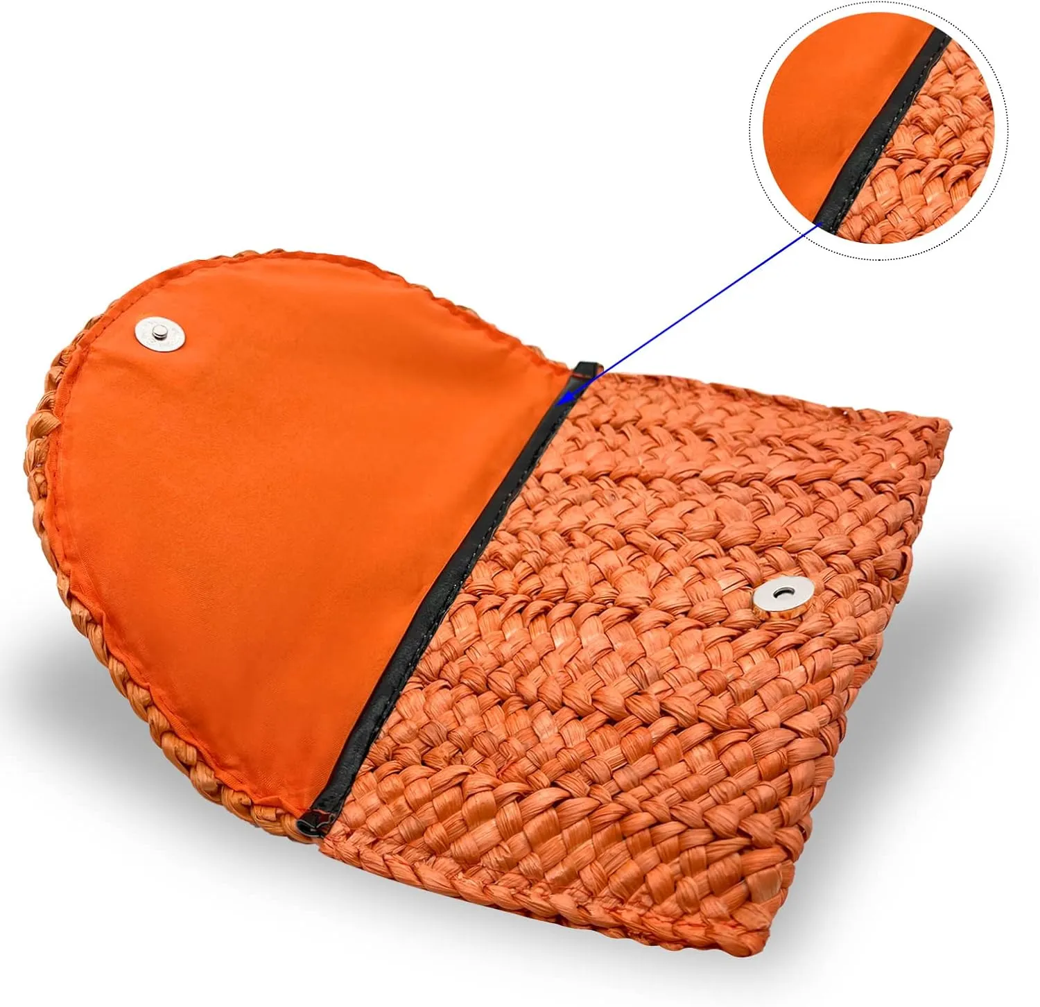 Straw Clutch Purses for Women Woven Straw Beach Handbag Envelope Rattan Clutch for Summer