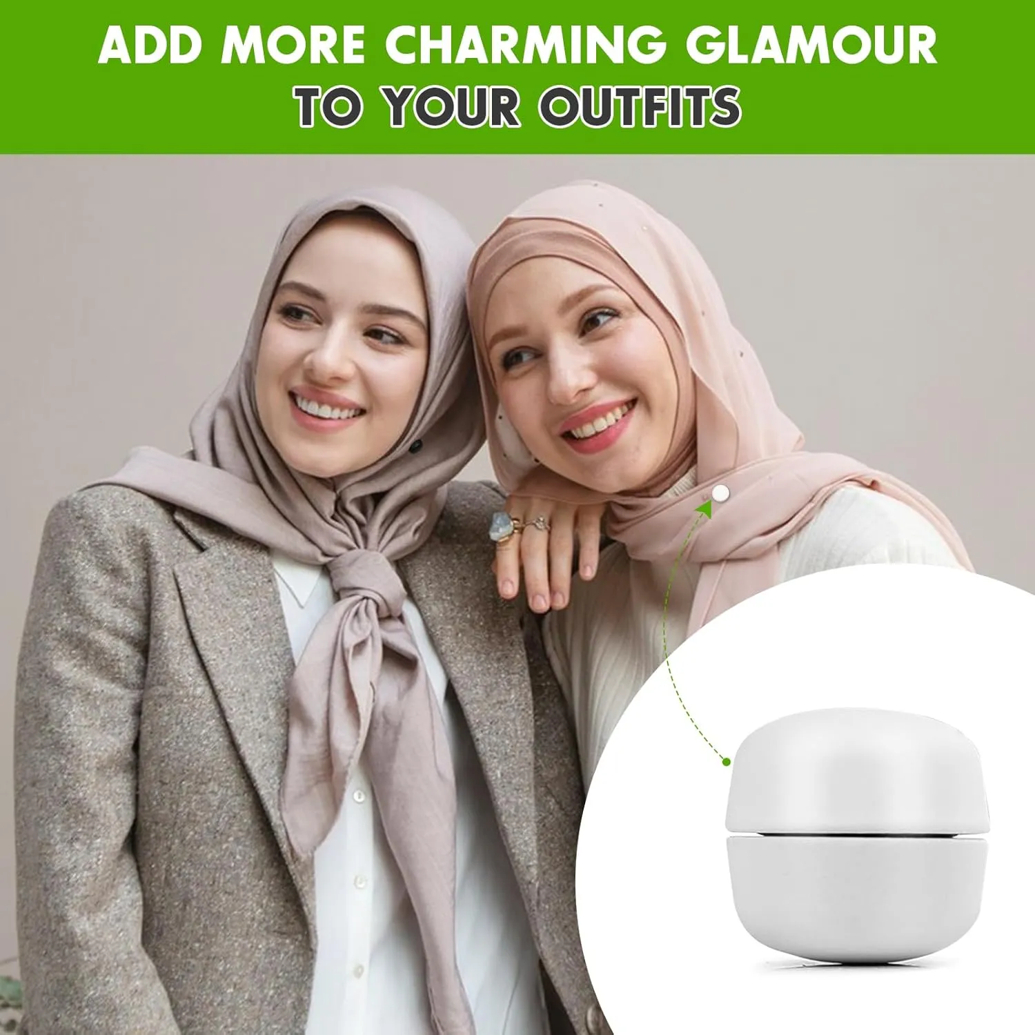 Strong Magnetic Hijab Pins, 4 Pack Powerful Hijab Magnets Multi-Purpose Pinless Hijab Magnetic Pins, Colorful Magnet Pin Scarf Magnetic Pin No-Snag Button Brooch Clasp for Clothing Dress Scarves