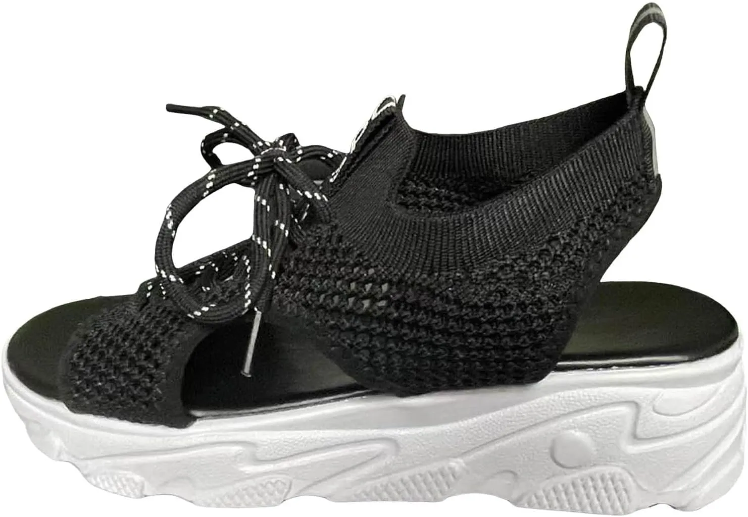 SuanlaTDS Women's Platform Sandals Wedge 2025 Summer Comfortable Casual Dressy Orthopedic Lace Up Open Toe Arch Support Low Wedges Beach Outdoor Walking Shoes Thick Sole Wedges Sandal