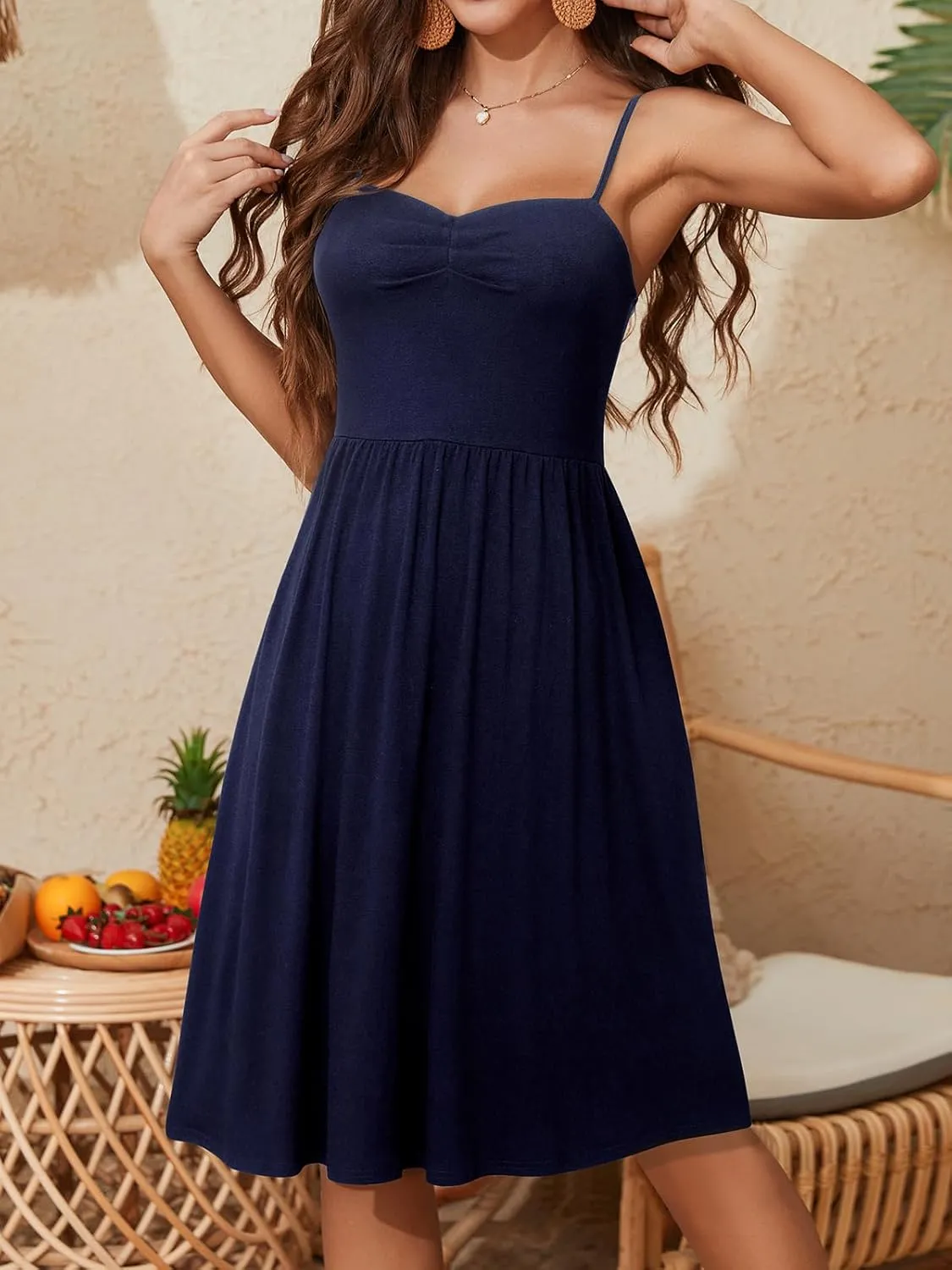 Sundresses for Women 2025 with Pockets Sleeveless Spaghetti Strap Aline Summer Dresses