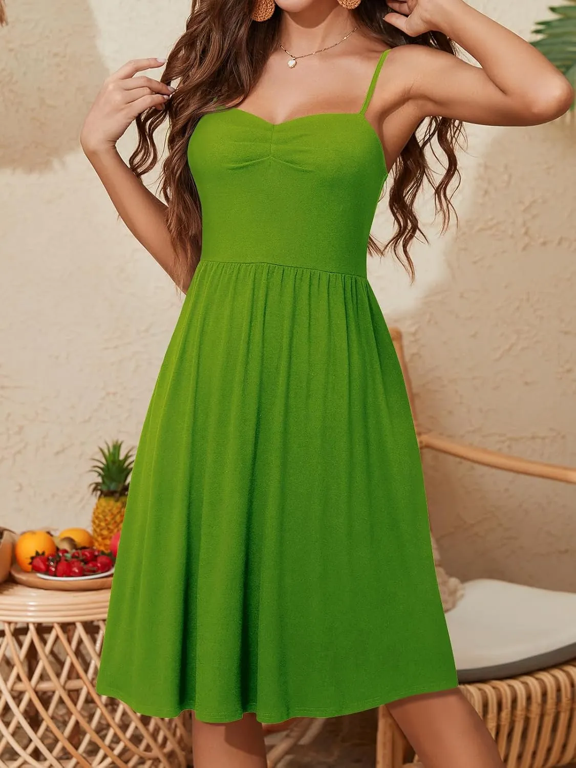 Sundresses for Women 2025 with Pockets Sleeveless Spaghetti Strap Aline Summer Dresses