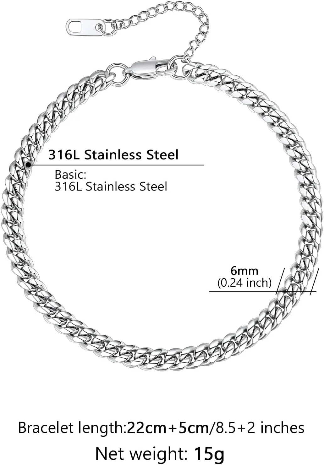 Supcare Stainless Steel Anklets Custom Ankle Chain (with Gift Package)