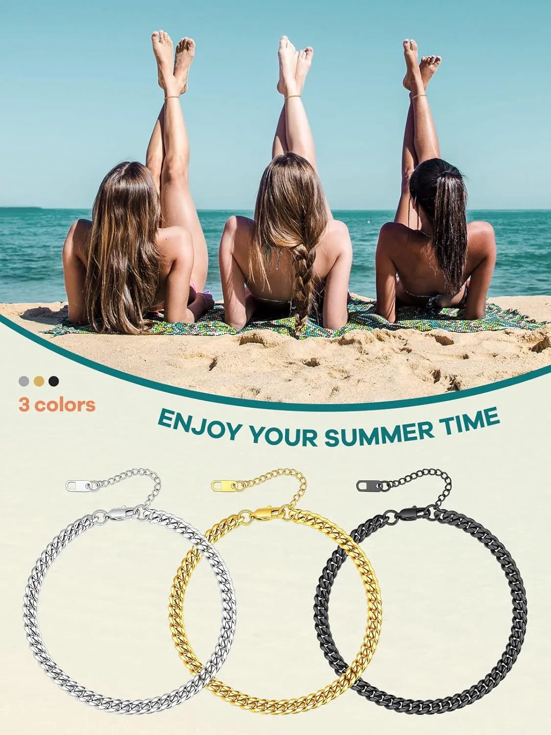 Supcare Stainless Steel Anklets Custom Ankle Chain (with Gift Package)
