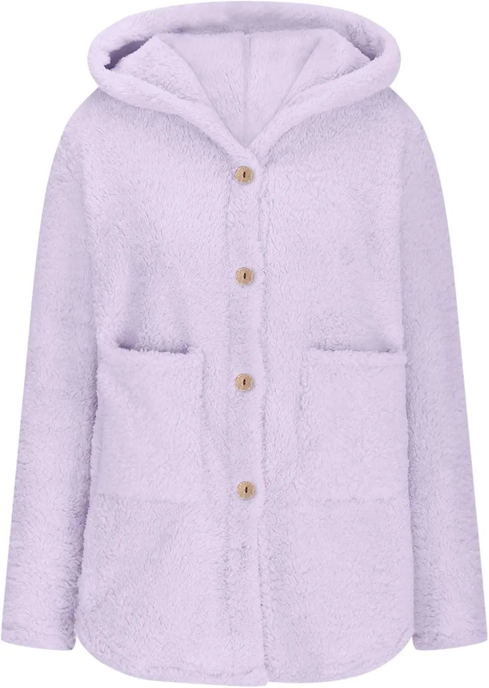 TANGNADE Dressy Winter Jackets for Women 2024 Trendy Plus Size Button Plush Hooded Loose Cardigan Wool Coat Winter Jacket