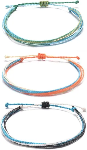 Tarsus Waterproof Adjustable Boho Ankle Bracelets Set Braided String Hawaii Anklets Jewelry Gifts for Women Teen Girls