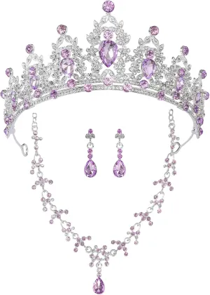 Tiaras and Crowns for Women,Crystal Bridal Jewelry Set,Costume Party Halloween Prom Pageant Jewelry for Women