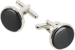 Trafalgar Sutton Round Genuine Onyx Cufflinks