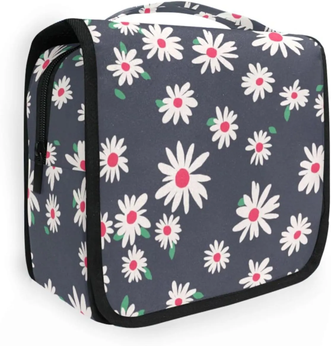 Travel Toiletry Bag Cosmetic Bag Cute Little Daisy Portable Hanging Cosmetic Case Traveling With Leakproof Compartment Makeup Toiletries Cosmetic Organizer for Women Men