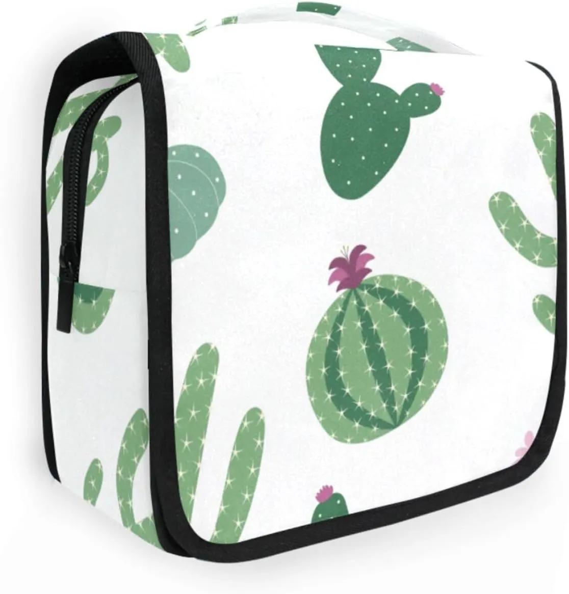 Travel Toiletry Bag Cosmetic Bag Green Plants Cactus Portable Hanging Cosmetic Case Traveling With Leakproof Compartment Makeup Toiletries Cosmetic Organizer for Women Men
