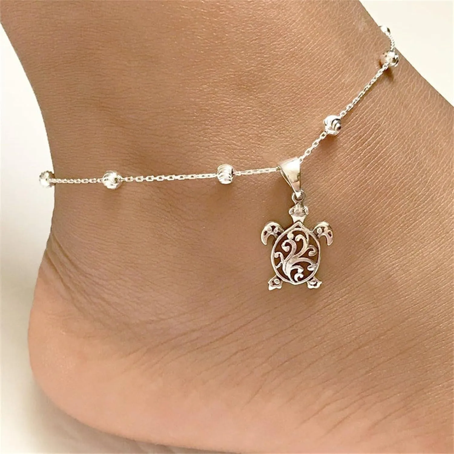 Trendy Waterproof Boho Anklets Set Adjustable Dainty 4PCS Anklets for Women Non Tarnish Summer Beach Jewelry Gift