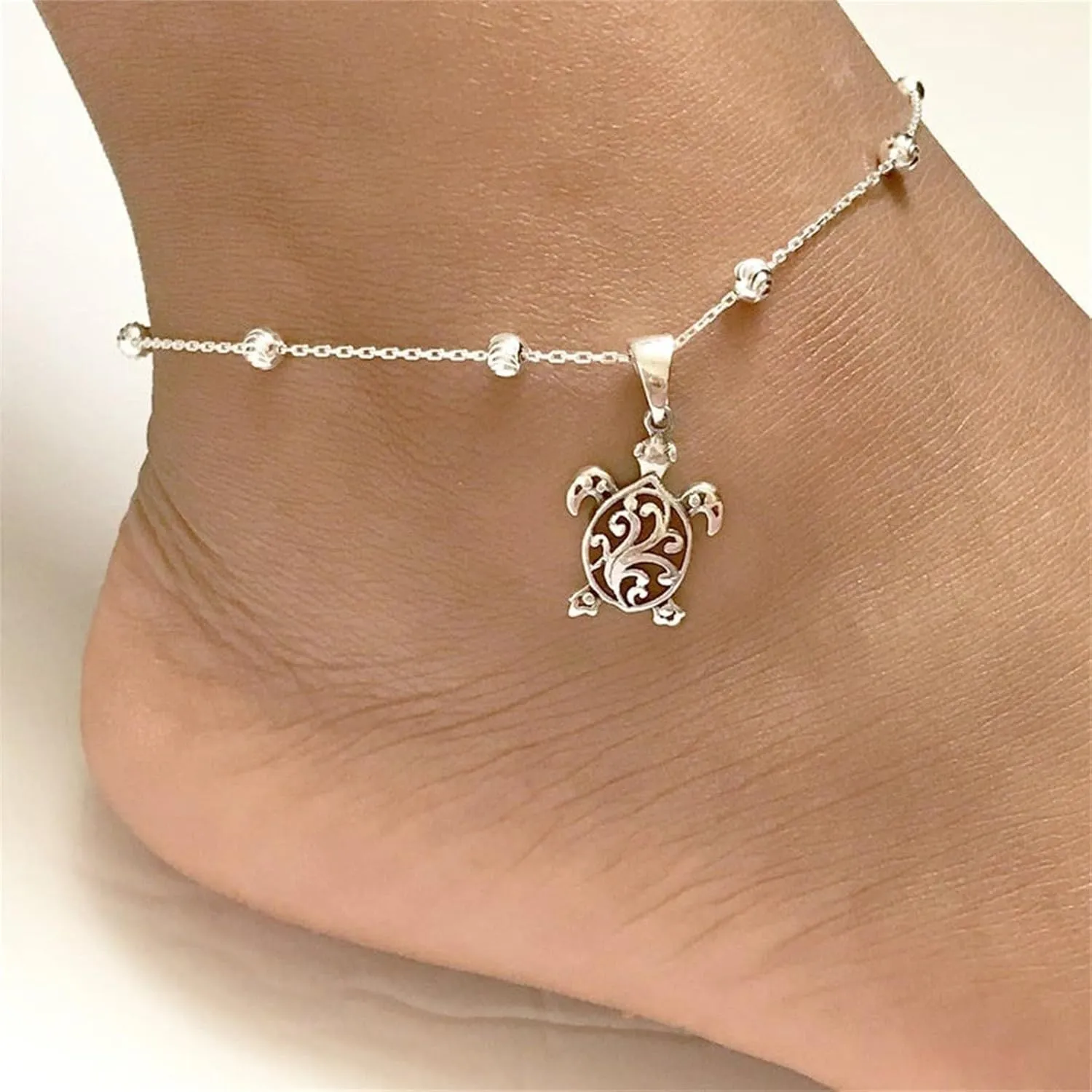Trendy Waterproof Boho Anklets Set Adjustable Dainty 4PCS Anklets for Women Non Tarnish Summer Beach Jewelry Gift