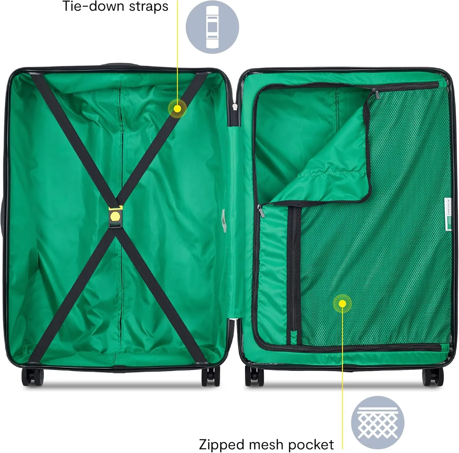 United Colors of Benetton Now Hardside Luggage with Spinner Wheels, Light Blue, Checked-Large 27 Inch