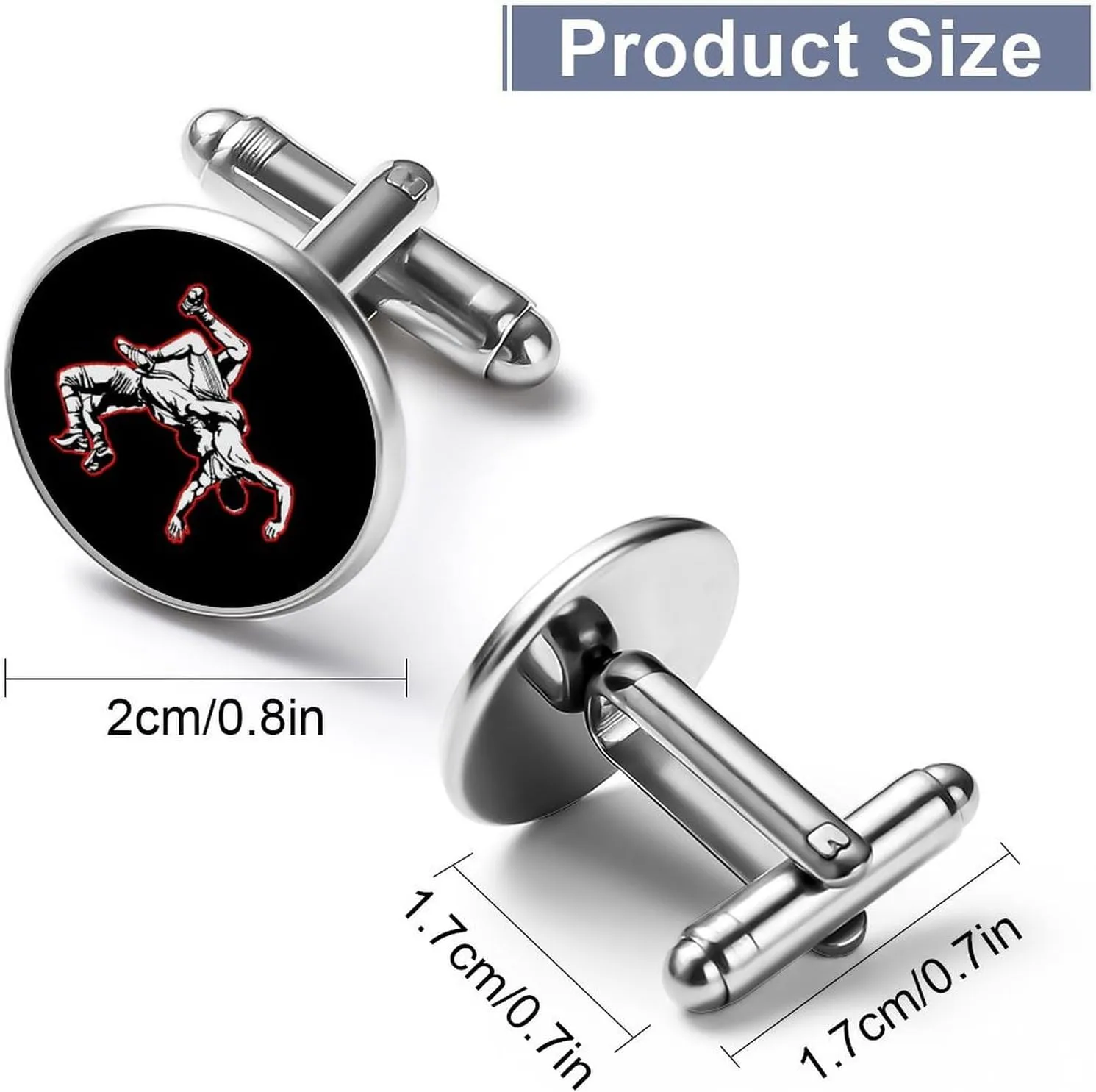 US Wrestling Cuff Link Shirt Men Alloy Round Tuxedo Cufflinks for Wedding Groomsmen Jewelry