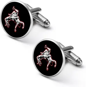 US Wrestling Cuff Link Shirt Men Alloy Round Tuxedo Cufflinks for Wedding Groomsmen Jewelry