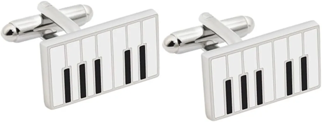 VALICLUD Piano Modeling Cufflinks Elegant Shirt Sleeve Embellishment 1 Pair for Gentlemen