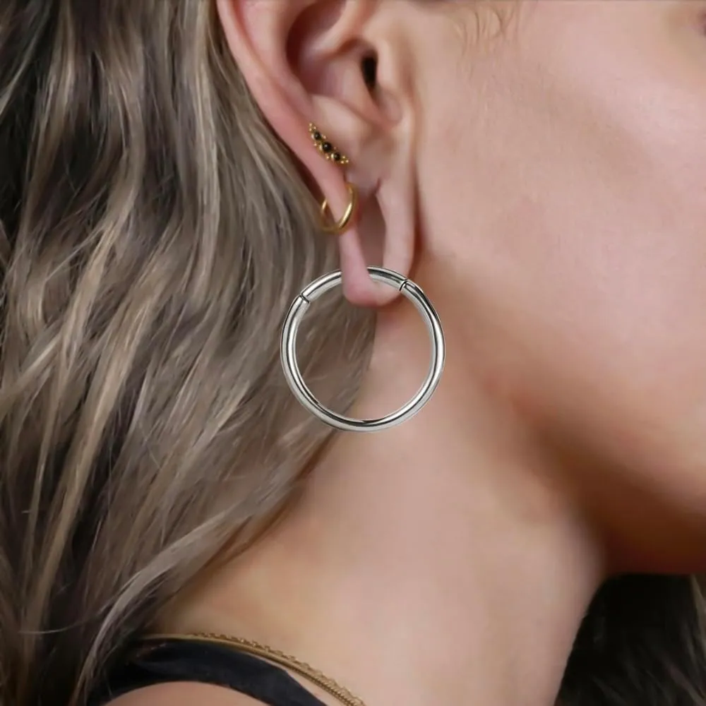 Vankula 2pcs Simple Style Hypoallergenic 316 Stainless Steel Ear Hangers Weight Ear Gauges Piercing Plug Pair Selling 2g 0g Body Jewelry