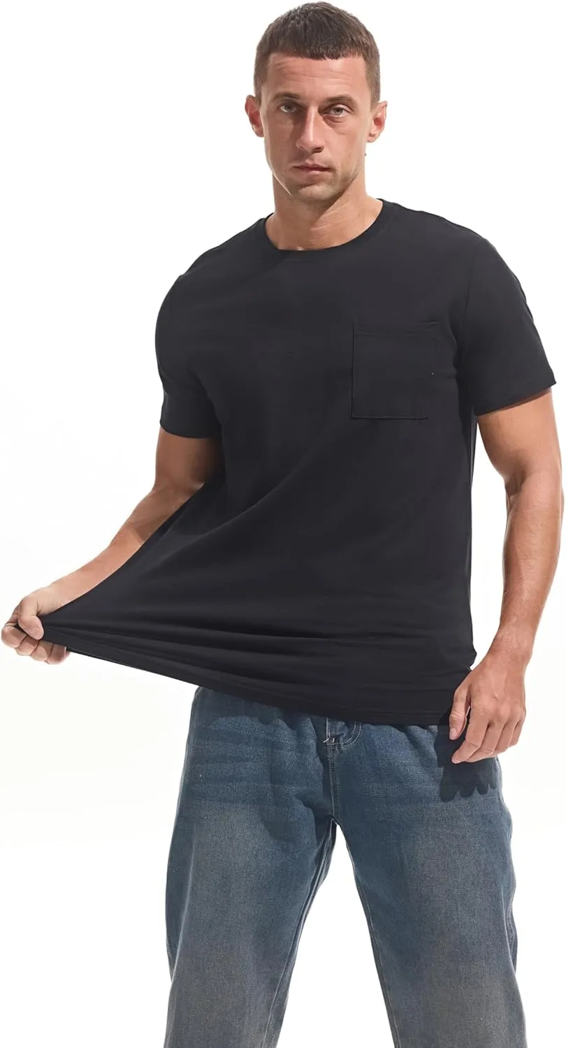 VEIISAR Mens T Shirt - Short Sleeve Crew Neck Soft Fitted Elastic Tees Fresh Classic Tshirts Color 20 