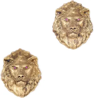 Vintage Lion Head Cufflinks for Men with Gift Box, Gold Silver Black Tone Cuff links for Men's Dress Shirts and French Cuff Shirts