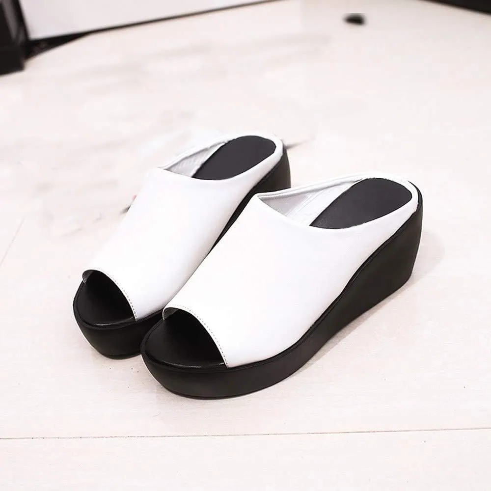 Walking Sandals Women Orthopedic Sneakers Platform Summer Sandals for Women Summer Women Slippers Leisure Bottom Fashion Thick Fish Mouth Women's Women Sandals Dress